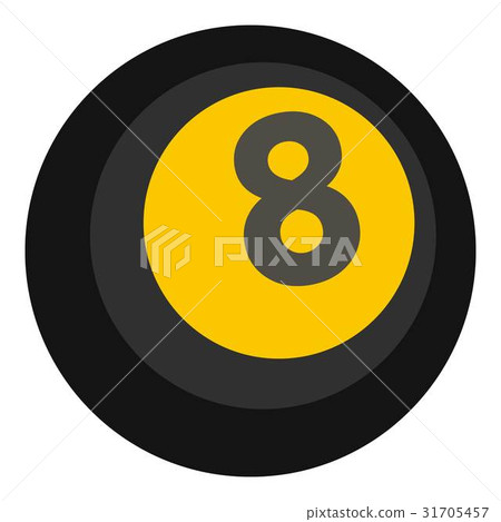 Black snooker eight pool icon isolated 31705457