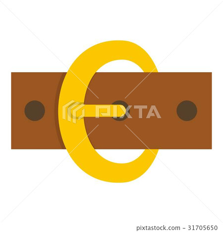 Gold oval buckle icon isolated 31705650