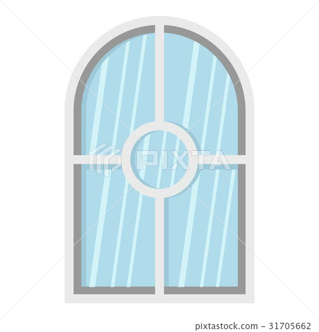 White arched window icon isolated - Stock Illustration [31705662] - PIXTA
