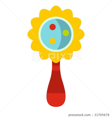 Colorful baby rattle icon isolated 31705678