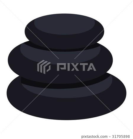 Stack of black basalt balancing stones icon Stack of black basalt balancing stones icon 31705898
