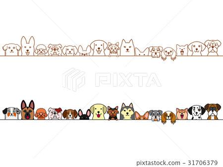 Cute dog's border set - Stock Illustration [31706379] - PIXTA