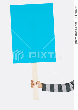 Human Hand Holding Banner Copy Space Human Hand Holding Banner Copy Space 31706958