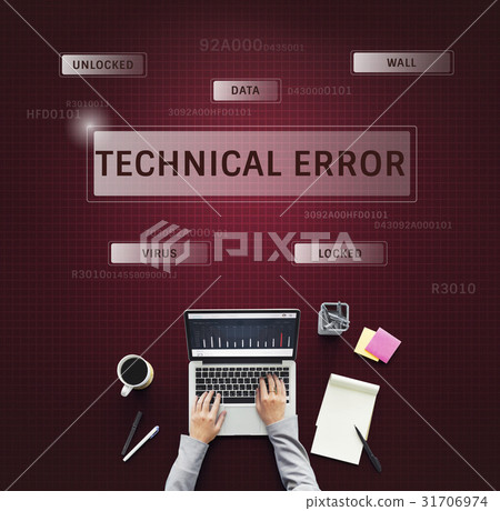 Hands working on laptop network graphic overlay banner on desk 31706974