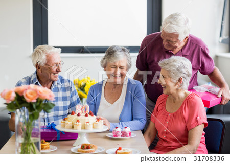 Seniors celebrating a birthday 31708336