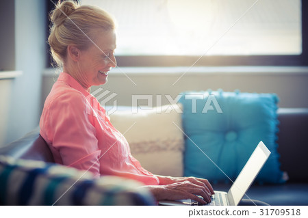 Senior woman using laptop 31709518