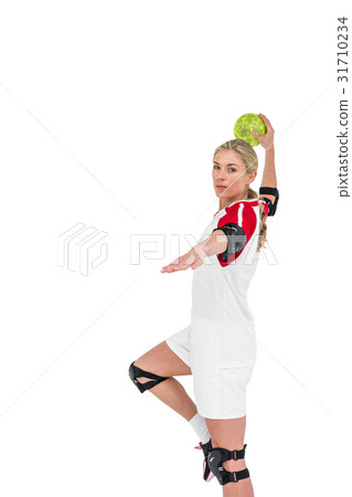 Sportswoman throwing a ball Sportswoman throwing a ball 31710234