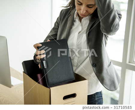 Businesswoman got Fired Unemployed Feeling Stressed Businesswoman got Fired Unemployed Feeling Stressed 31710583