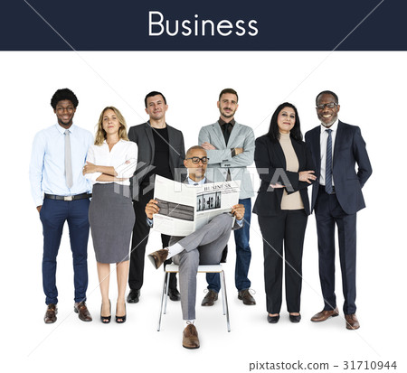 Diverse Career Business People Set Gesture Studio Isolated Diverse Career Business People Set Gesture Studio Isolated 31710944