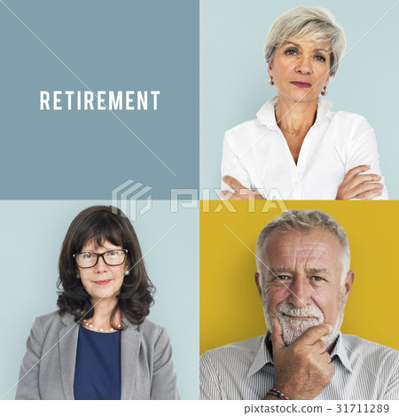 Senior Adult Enjoying Retirement Life Studio Portrait Collage Senior Adult Enjoying Retirement Life Studio Portrait Collage 31711289