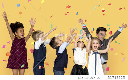 Children Smiling Happiness Friendship Togetherness Celebration Studio Portrait Children Smiling Happiness Friendship Togetherness Celebration Studio Portrait 31712225