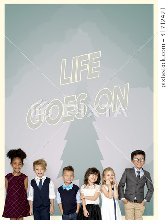 Group of school kids with aspiration word graphic 31712421