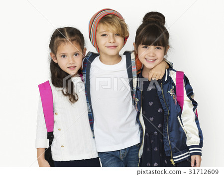 Happiness group of cute and adorable students are back to school Happiness group of cute and adorable students are back to school 31712609