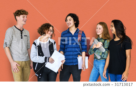 Group of Diverse Students Friendship Together Studio Portrait Group of Diverse Students Friendship Together Studio Portrait 31713017
