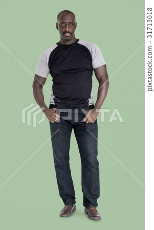 Adult Man Serene Face Expression Studio Portrait Adult Man Serene Face Expression Studio Portrait 31713018