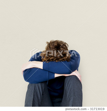 Student young man stressed unhappy failed alone Student young man stressed unhappy failed alone 31713019