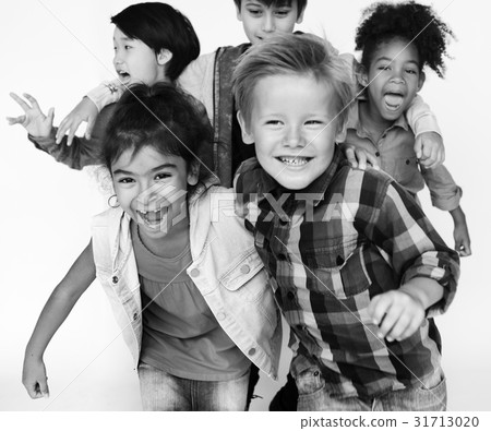 Group of kids fun enjoying happiness together Group of kids fun enjoying happiness together 31713020