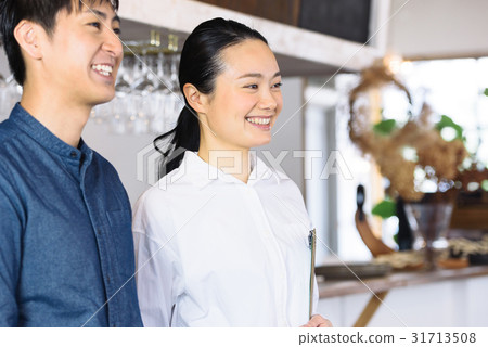 A young cafe clerk A young cafe clerk 31713508