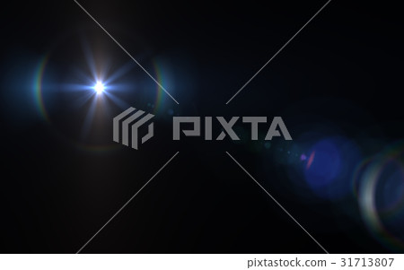 Lens flare light over black background.  31713807