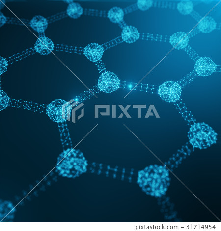 Abstract nanotechnology hexagonal geometric form 31714954