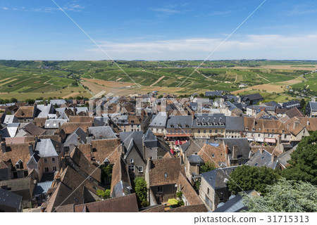 Vinyards and City of Sancerre 31715313