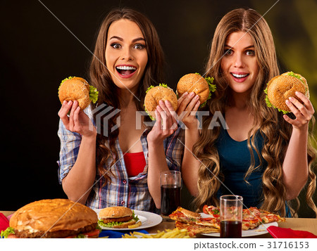 Hamburger fast food with ham . Good Fast food Hamburger fast food with ham . Good Fast food 31716153