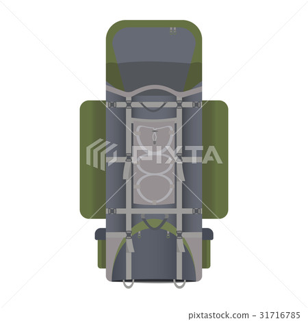 Hiking backpack in flat design. vector Hiking backpack in flat design. vector 31716785