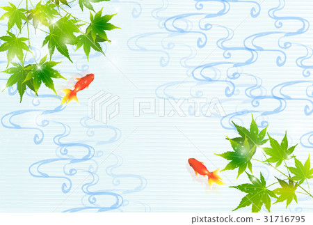 金魚楓葉夏天問候背景 金魚楓葉夏天問候背景 31716795