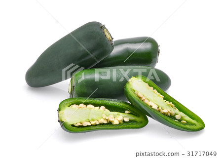 green chili (jalapeno) isolated on white green chili (jalapeno) isolated on white 31717049