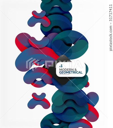Abstract color geometric round shapes on white 31717411