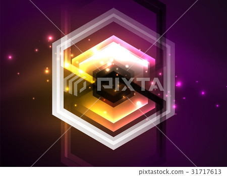 Techno glowing glass hexagons vector background Techno glowing glass hexagons vector background 31717613
