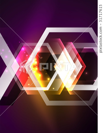 Techno glowing glass hexagons vector background Techno glowing glass hexagons vector background 31717615