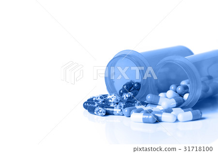Medicine in light protected bottle. Medicine in light protected bottle. 31718100