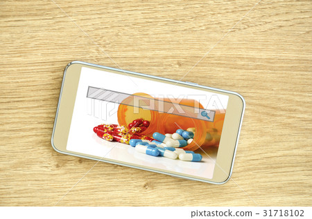 E-ordering and refill prescription online concept. 31718102