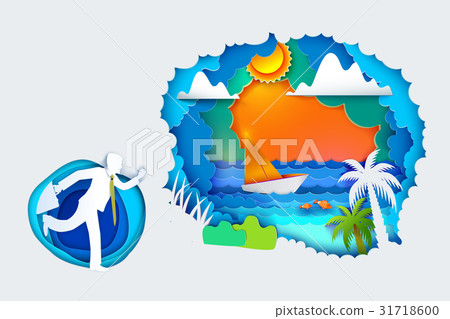 Businessman go to summer holidays 31718600