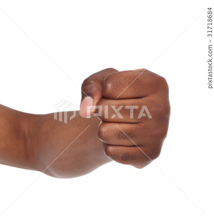 Hand gesture, man clenched fist, ready to punch Hand gesture, man clenched fist, ready to punch 31718684