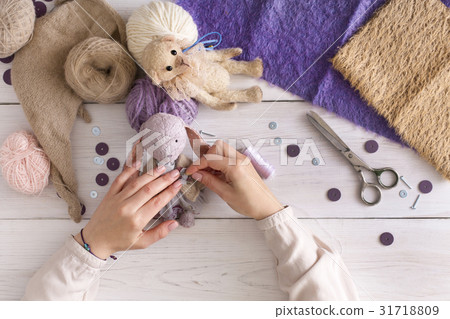 Process of making vintage toy, top view 31718809