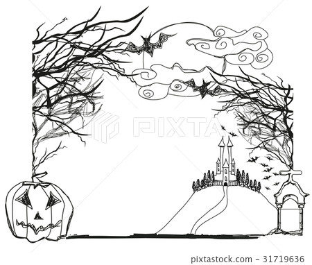 Halloween Doodle frame Halloween Doodle frame 31719636