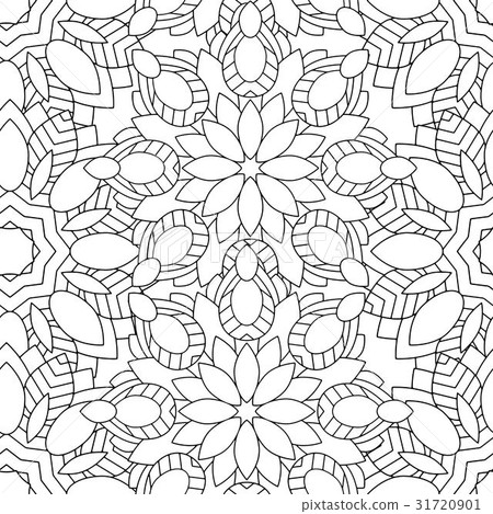 Doodles mandala seamless pattern 31720901