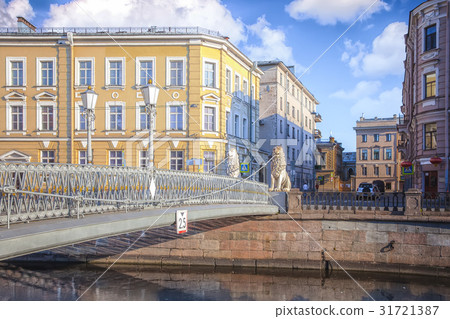 Lion Bridge crosses Griboedov Canal St. Petersburg Lion Bridge crosses Griboedov Canal St. Petersburg 31721387