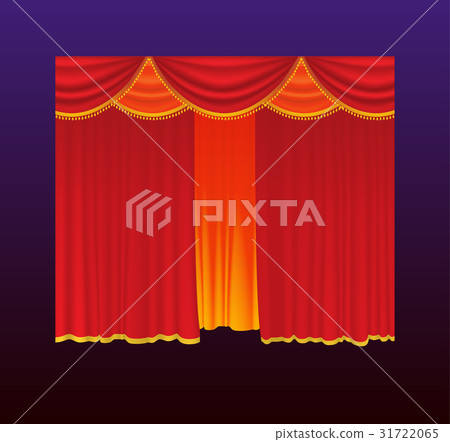 Curtains - realistic vector red drapes 31722065