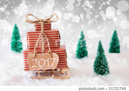 Christmas Sleigh On White Background, 2017 31722740