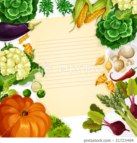 Vegetables havest vector recipe template 31723494