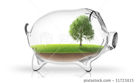 Transparent empty piggy bank. 3d rendering - Stock Illustration ...