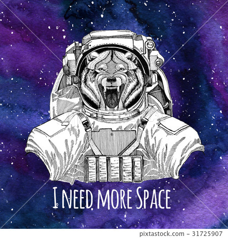 Animal astronaut Wolf Dog Wild animal wearing 31725907