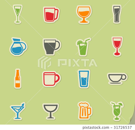 Glasses and cups simply icons Glasses and cups simply icons 31726537