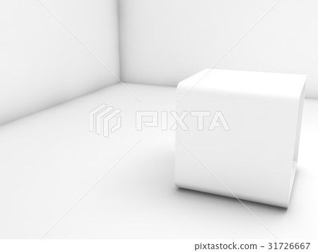 Empty white exhibition stand in blank corner 31726667