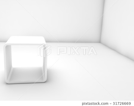 White exhibition stand in blank interior 3d render 31726669