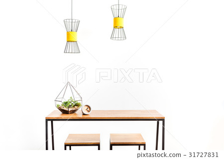 Vase with composition of domestic plants and watch Vase with composition of domestic plants and watch 31727831