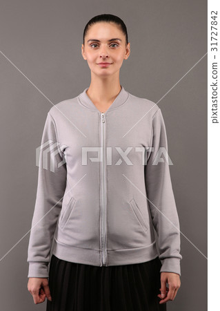 Girl wearing sweatshirt, mock-up Girl wearing sweatshirt, mock-up 31727842